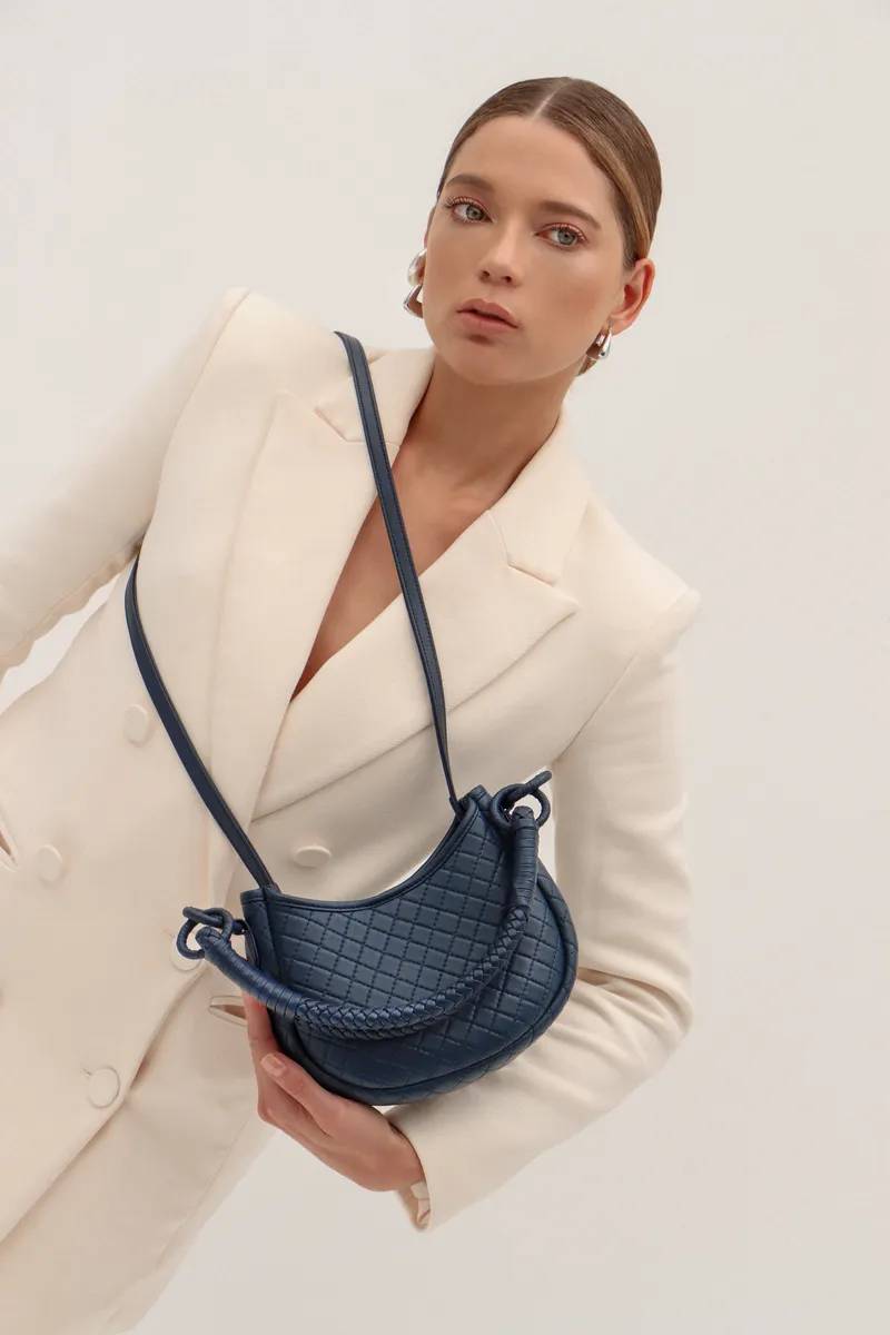 Saddle Mini, Shoulder Bag - Navy Blue