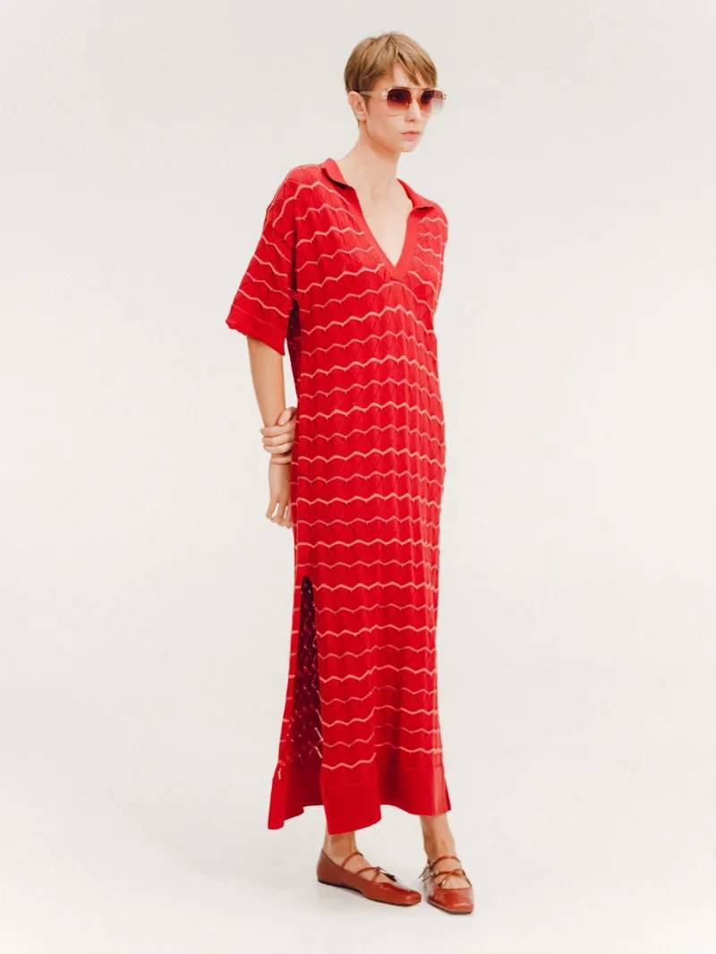 VALLARTA CARMINE  DRESS