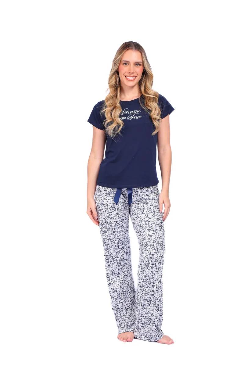 Pijama mujer pantalón blusa manga corta