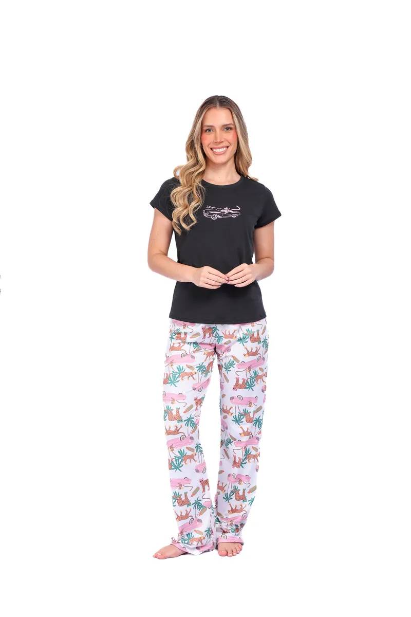 Pijama mujer pantalón blusa manga corta